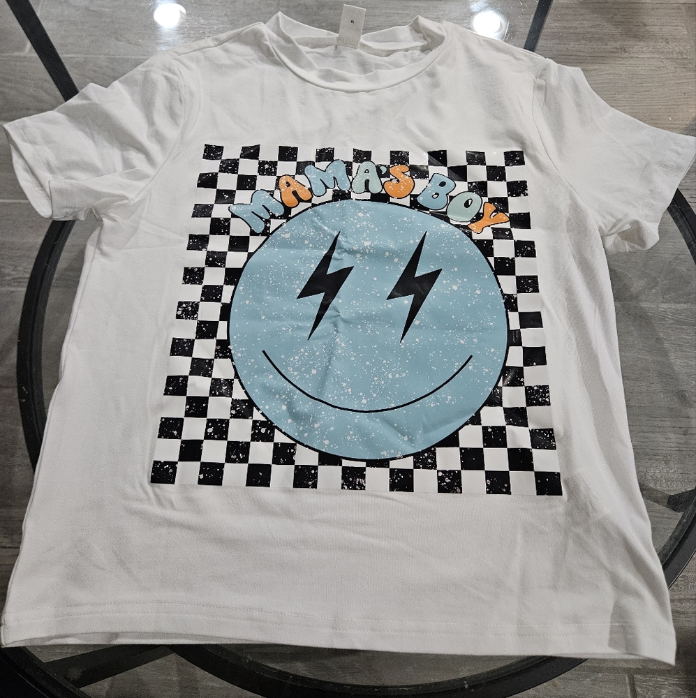 Boys White Fashion T-Shirt Size 9
